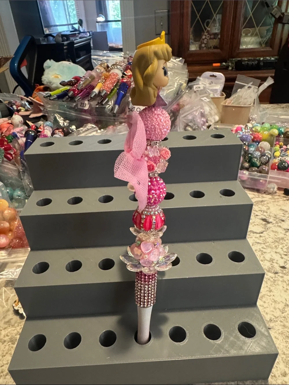 NWOT Disney Doorables Jeweled Princess Aurora Beaded Pen Handmade by Me